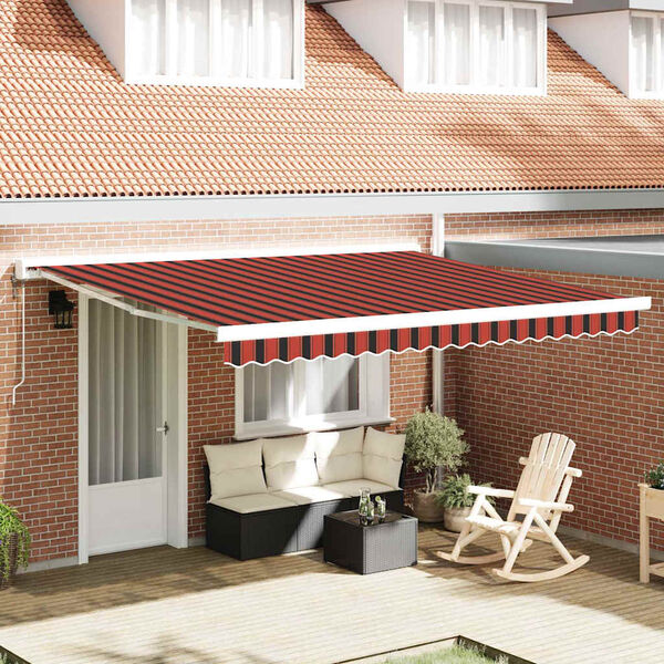 vidaXL Retractable Awning Manual Yellow and Orange 400 x 350 cm