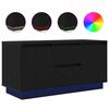 vidaXL TV Cabinet with LED Lights Black Oak 100x41x50 cm