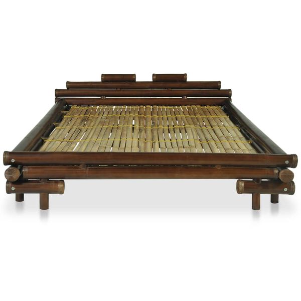 vidaXL Bed Frame without Mattress Dark Brown Bamboo 140x200 cm
