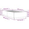 vidaXL Bed Frame with LED without Mattress Concrete Grey 75x190 cm Small Single