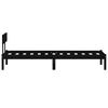 vidaXL Bed Frame without Mattress Black Solid Wood 90x200 cm