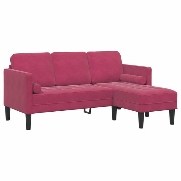 vidaXL Sofa Set with Cushion Wine Red 173 x 131 x 67 cm Polyester