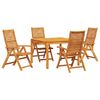 vidaXL Garden Dining Set Folding 5 pcs Brown Solid Acacia Wood