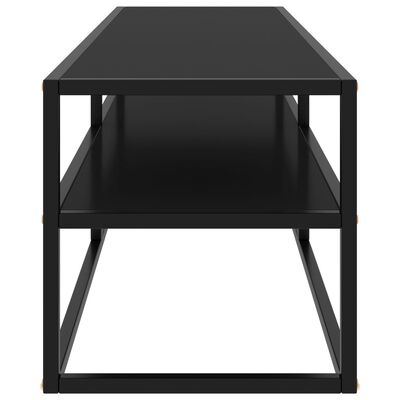 vidaXL TV Cabinet Black with Black Glass 140x40x40 cm
