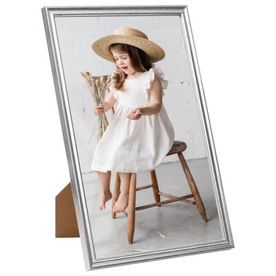 vidaXL Photo Frames Collage 3 pcs for Table Silver 10x15cm MDF