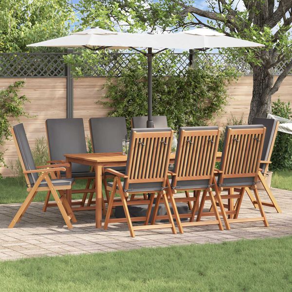 vidaXL Garden Chair 8 pcs Brown and Grey 57 x 71.5 x 104 cm