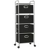 vidaXL Shelving Unit with 4 Storage Boxes Steel and Non-woven Fabric