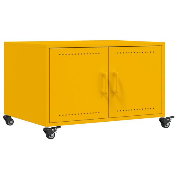 vidaXL Coffee Table Mustard Yellow 68x50x43.5 cm Steel