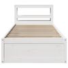vidaXL Bed Frame with Headboard White 75x190 cm Small Single Solid Wood Pine