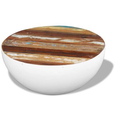 vidaXL Bowl Shaped Coffee Table Solid Reclaimed Wood 60x60x30 cm
