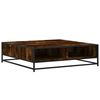 vidaXL Coffee Table Smoked Oak 100x100x30 cm Engineered Wood and Metal