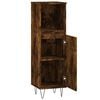 vidaXL Bathroom Cabinet Smoked Oak 30x30x100 cm Engineered Wood