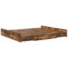 vidaXL Storage Bed Frame Smoked Oak 200 x 200 cm Engineered Wood