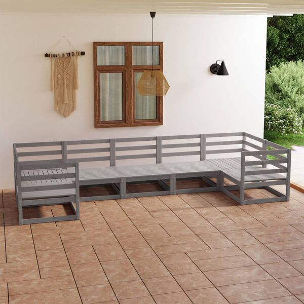 vidaXL 7 Piece Garden Lounge Set Solid Pinewood