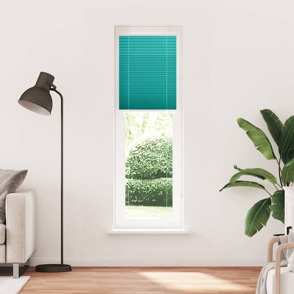 vidaXL Pleated Blind Petrol Green 55x200 cm Fabric Width 54.4 cm Polyester