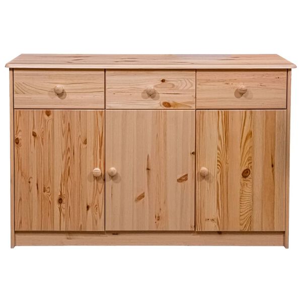 vidaXL Sideboard 3 Drawers 113x35x73 cm Solid Pine Wood