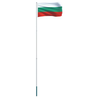 vidaXL Bulgaria Flag and Pole Aluminium 4 m