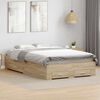 vidaXL Bed Frame Brown 120 x 200 cm Engineered wood