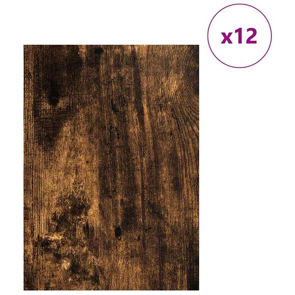 vidaXL Decor Panels 12 pcs Smoked oak 30 x 42 x 0.3 cm Engineered wood