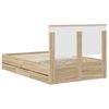 vidaXL Bed Frame with Drawer Sonoma Oak 120 x 190 cm Engineer Wood