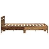 vidaXL Bed Frame with LED Old Wood 120 x 190 cm Engineered Wood