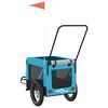 vidaXL Pet Bike Trailer Blue and Black Oxford Fabric and Iron