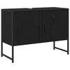 vidaXL Bathroom Furniture Set Wall-mounted 2 pcs Black Engineered wood