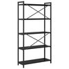 vidaXL Bookshelf Black Oak 80 x 30 x 155 cm Engineered Wood