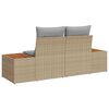 vidaXL Garden Sofa Beige 184 x 62 x 85cm Poly Rattan