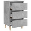 vidaXL Bed Cabinet with Solid Wood Legs Concrete Grey 40x35x69 cm