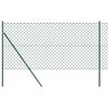 vidaXL Chainlink Fence Ground Fix 25 x 1.2 m PVC-Coated Steel Green