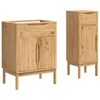vidaXL Bathroom Furniture Set FLORO 2 pcs Wax Brown Solid Pine Wood