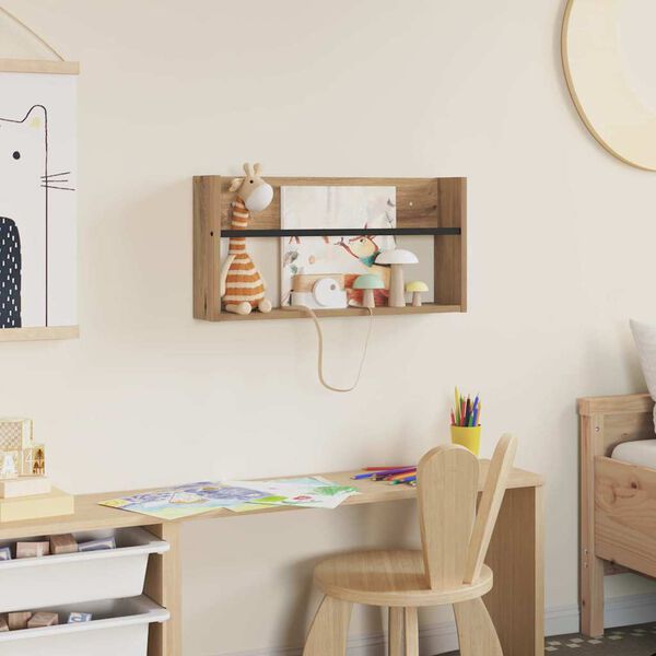 vidaXL Magazine Rack Artisan Oak 60 x 12 x 30 cm Engineered Wood