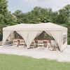 vidaXL Folding Party Tent with Sidewalls Cream 3x6 m