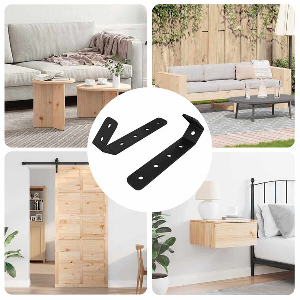 vidaXL Hooks 2 pcs Black M5 x 110 mm Iron