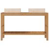 vidaXL Bathroom Vanity Cabinet Solid Teak with Sinks Marble Cream