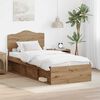 vidaXL Bed Frame Artisian Oak 90 x 190 cm Solid Pine Wood