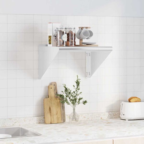 vidaXL Wall Shelf 50x45x31 cm Silver Stainless Steel