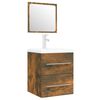 vidaXL Sink Cabinet with Built-in Basin Smoked Oak Engineered Wood