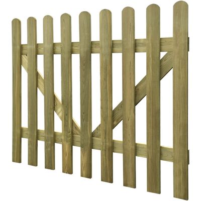 vidaXL Picket Fence Gate 2 pcs Impregnated Wood 300x120 cm