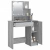 vidaXL Dressing Table with LED Grey Sonoma 86.5x35x136 cm