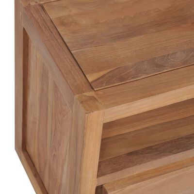 vidaXL TV Cabinet Solid Teak Wood with Natural Finish 120x30x40 cm