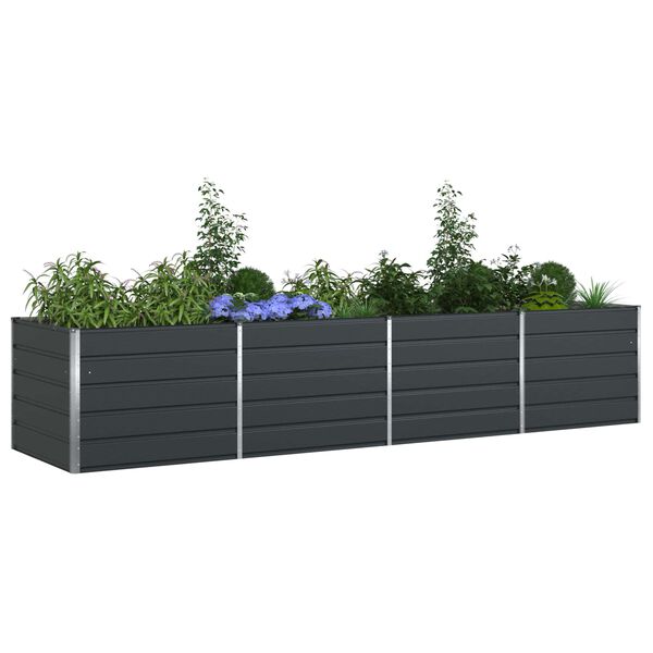 vidaXL Planter Anthracite 385 x 100 x 75 cm Galvanised Steel