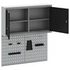 vidaXL Tool Cabinet and Pegboard Set 3 pcs Black 100 x 20 x 115 cm