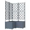 vidaXL Garden Planter 3 pcs LiGht Grey 80 x 80 x 143 cm PP