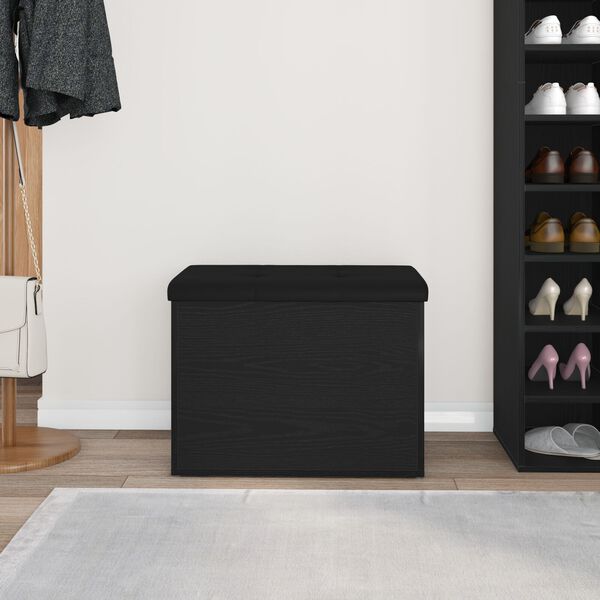 vidaXL Storage Bench Black oak 62 x 42 x 45 cm Engineered Wood