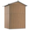 vidaXL Garden Shed Brown 126x97.5x177 cm Galvanised Steel