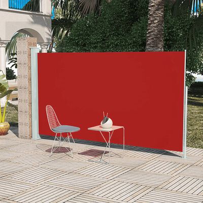 vidaXL Patio Retractable Side Awning 160x300 cm Red