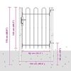 vidaXL Fence Gate Grey 100 x 120 cm Powder coated steel