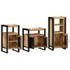 vidaXL Bathroom Furniture Set 3 pcs Brown and Black Solid Mango Wood